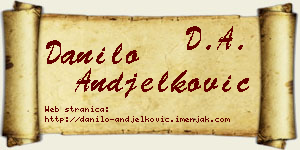 Danilo Anđelković vizit kartica